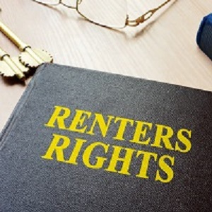 photo of a book with words renters rights